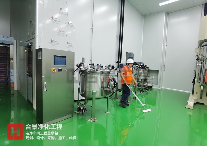 鋰電池?zé)o塵車(chē)間廠(chǎng)房建設(shè)施工中